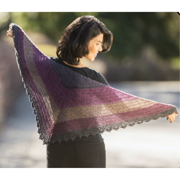 Yarn and Colors Slouchy Stripes Shawl Crochet Kit 