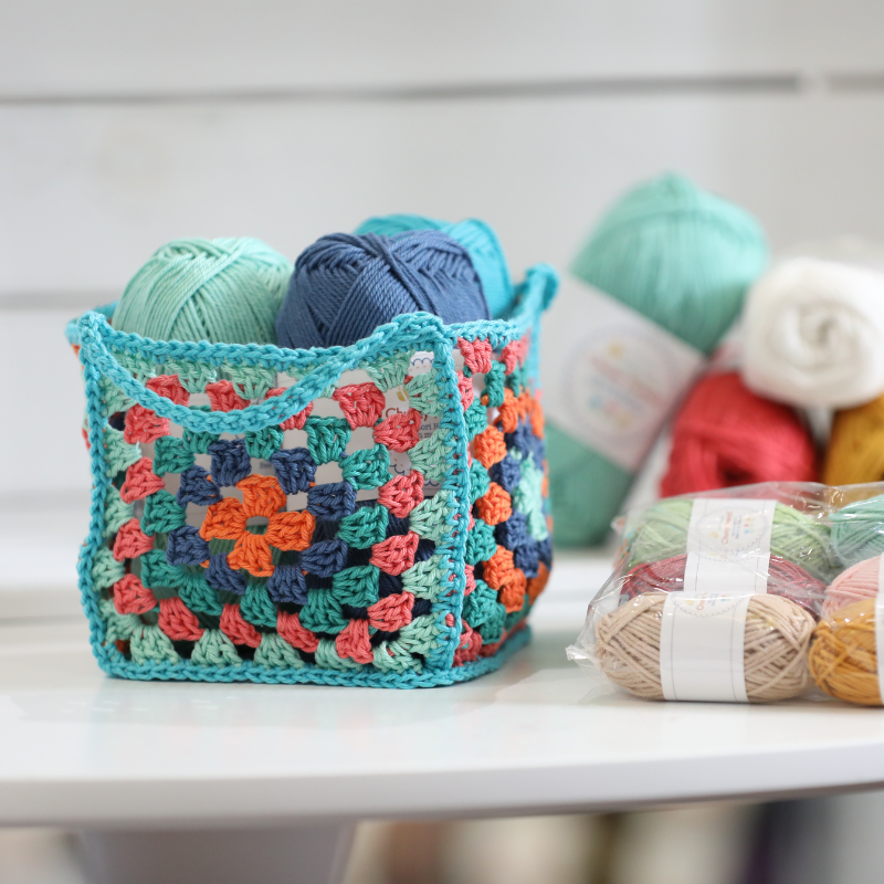 Granny Square Box Basket PDF Crochet Pattern – One Big Happy