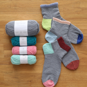 1, 2, 3, Knit Cuff-Down Socks Knit-Along Kit