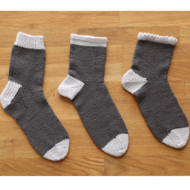 1, 2, 3, Knit Cuff-Down Socks PDF Knitting Pattern