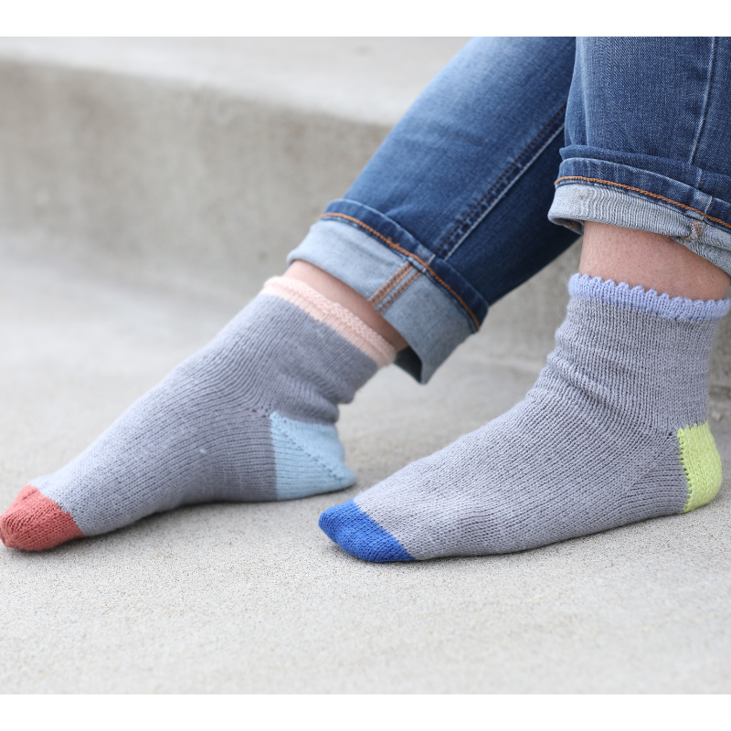 1, 2, 3, Knit Cuff-Down Socks Knit-Along Kit
