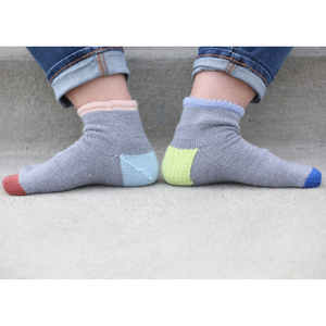 1, 2, 3, Knit Cuff-Down Socks Printed Pattern