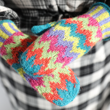 Load image into Gallery viewer, Bargello Mittens Knit Kit
