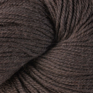Skein of Berroco Ultra Alpaca Worsted weight yarn in the color Carob (Brown) for knitting and crocheting.