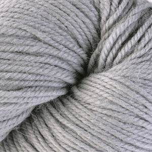 Skein of Berroco Ultra Alpaca Worsted weight yarn in the color Nickel (Gray) for knitting and crocheting.