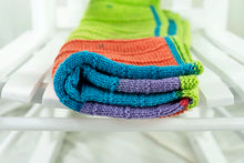 Load image into Gallery viewer, Playful Squares Baby Blanket Knit Kit
