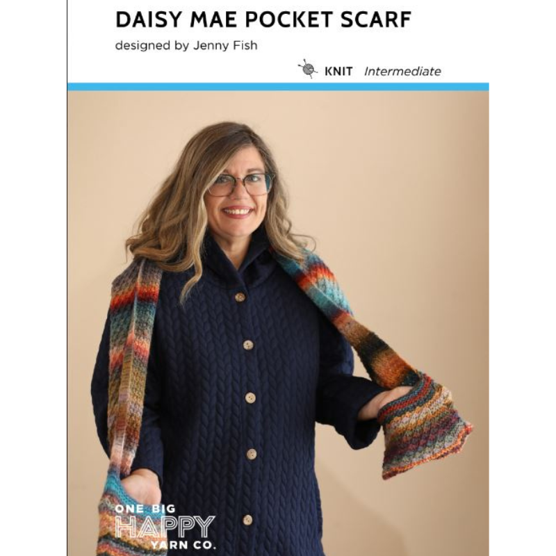 Daisy Mae Pocket Scarf PDF Knitting Pattern