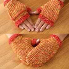 Load image into Gallery viewer, Frutti Stripe Flip-Top Mitts Printed Knitting Pattern
