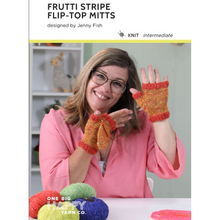 Load image into Gallery viewer, Frutti Stripe Flip-Top Mitts PDF Knitting Pattern
