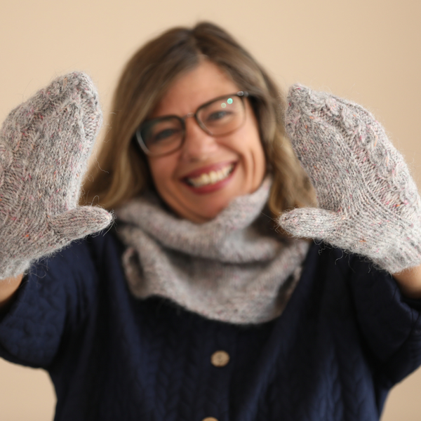 Cable Cowl & Fingerless Mitts Knit Kit – One Big Happy