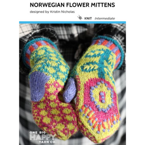Norwegian Flower Mittens PDF Knitting Pattern