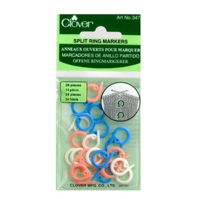 Clover Split Ring Markers for knitting in packaging.