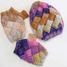 Load image into Gallery viewer, Absolute Fantasy Entrelac Hat and Fingerless Mitts Set Printed Knitting Pattern
