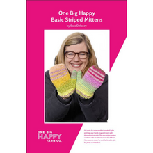 Load image into Gallery viewer, One Big Happy Basic Striped Mittens PDF Knitting Pattern
