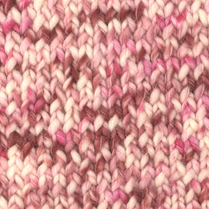 Skein of Berroco Coco Super Bulky weight yarn in the color Patio (Red) for knitting and crocheting.