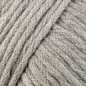 Skein of Berroco Comfort Chunky Bulky weight yarn in the color Ash Gray (Gray) for knitting and crocheting.