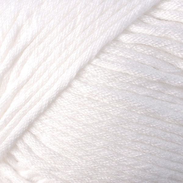 Skein of Berroco Comfort Chunky Bulky weight yarn in the color Chalk (White) for knitting and crocheting.