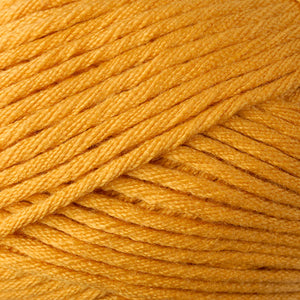 Skein of Berroco Comfort Chunky Bulky weight yarn in the color Goldenrod (Yellow) for knitting and crocheting.