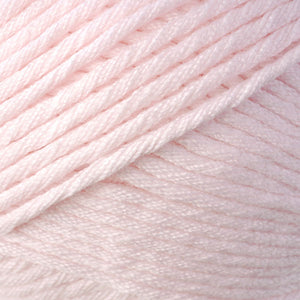 Skein of Berroco Comfort Chunky Bulky weight yarn in the color Pretty Pink (Pink) for knitting and crocheting.