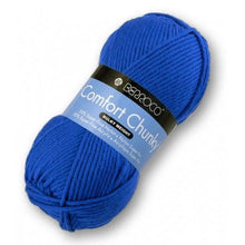 Load image into Gallery viewer, Skein of Berroco Comfort Chunky Bulky weight yarn in the color Primary Blue (Blue) for knitting and crocheting
