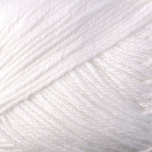 Skein of Berroco Comfort DK DK weight yarn in the color Chalk (White) for knitting and crocheting.