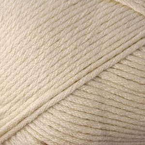 Skein of Berroco Comfort Worsted Worsted weight yarn in the color Barley (Tan) for knitting and crocheting.