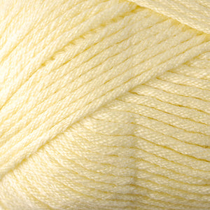 Skein of Berroco Comfort Worsted Worsted weight yarn in the color Buttercup (Yellow) for knitting and crocheting.