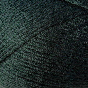 Skein of Berroco Comfort Worsted Worsted weight yarn in the color Hackberry Heather (Green) for knitting and crocheting.