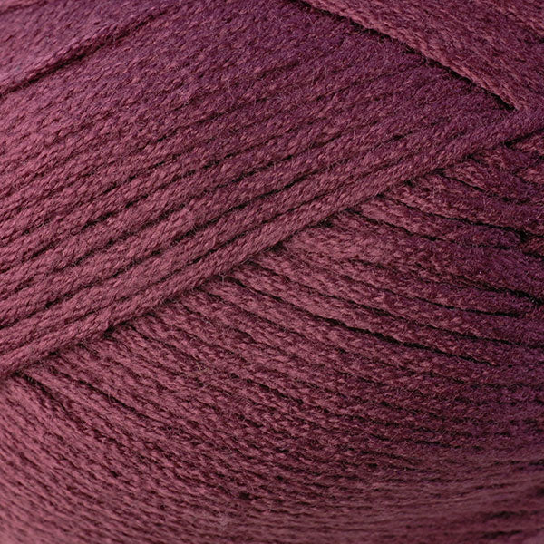Skein of Berroco Comfort Worsted Worsted weight yarn in the color Lillet (Red) for knitting and crocheting.