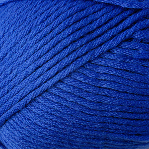Skein of Berroco Comfort Worsted Worsted weight yarn in the color Primary Blue (Blue) for knitting and crocheting.