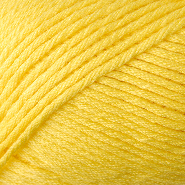 Skein of Berroco Comfort Worsted Worsted weight yarn in the color Primary Yellow (Yellow) for knitting and crocheting.