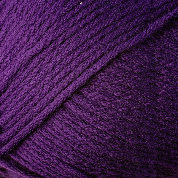 Skein of Berroco Comfort Worsted Worsted weight yarn in the color Purple (Purple) for knitting and crocheting.