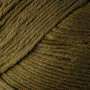 Skein of Berroco Comfort Worsted Worsted weight yarn in the color Rabe (Brown) for knitting and crocheting.