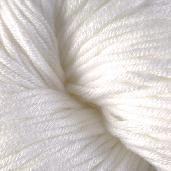 Skein of Berroco Modern Cotton Worsted weight yarn in color Bluffs (White) for knitting and crocheting.