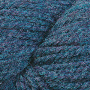 Skein of Berroco Ultra Alpaca Chunky Bulky weight yarn in the color Blueberry Mix (Blue) for knitting and crocheting.