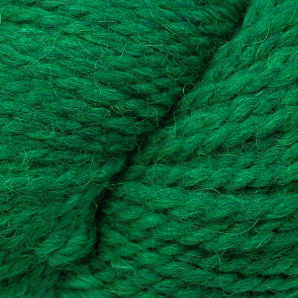 Skein of Berroco Ultra Alpaca Chunky Bulky weight yarn in the color Emerald Mix (Green) for knitting and crocheting.