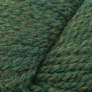 Skein of Berroco Ultra Alpaca Chunky Bulky weight yarn in the color Peat Mix (Green) for knitting and crocheting.