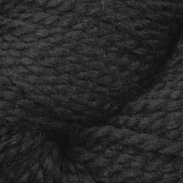 Skein of Berroco Ultra Alpaca Chunky Bulky weight yarn in the color Pitch Black (Black) for knitting and crocheting.
