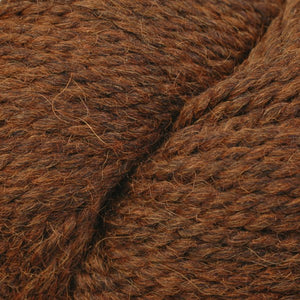 Skein of Berroco Ultra Alpaca Chunky Bulky weight yarn in the color Potting Soil Mix (Brown) for knitting and crocheting.