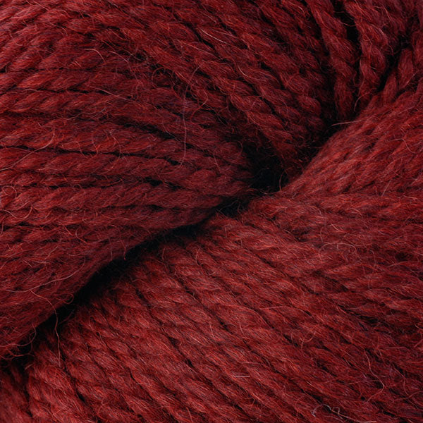 Skein of Berroco Ultra Alpaca Chunky Bulky weight yarn in the color Redwood Mix (Red) for knitting and crocheting.