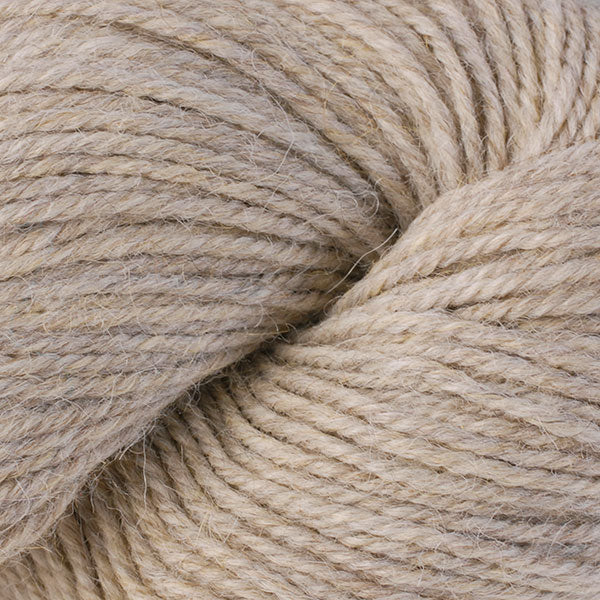 Skein of Berroco Ultra Alpaca Light DK weight yarn in the color Barley (Tan) for knitting and crocheting.