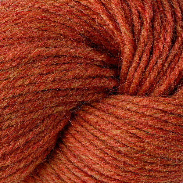 Skein of Berroco Ultra Alpaca Light DK weight yarn in the color Candied Yam Mix (Orange) for knitting and crocheting.