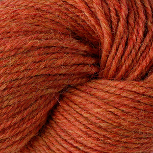 Skein of Berroco Ultra Alpaca Light DK weight yarn in the color Candied Yam Mix (Orange) for knitting and crocheting.