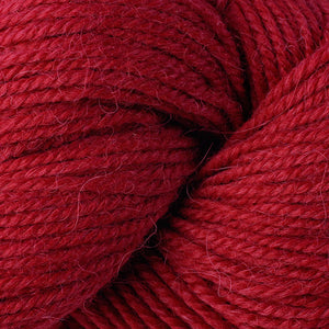 Skein of Berroco Ultra Alpaca Light DK weight yarn in the color Cardinal (Red) for knitting and crocheting.