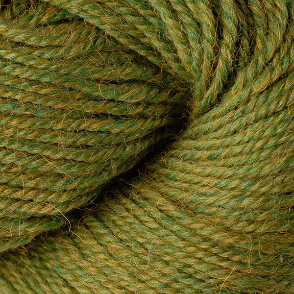 Skein of Berroco Ultra Alpaca Light DK weight yarn in the color Pea Soup Mix (Green) for knitting and crocheting.