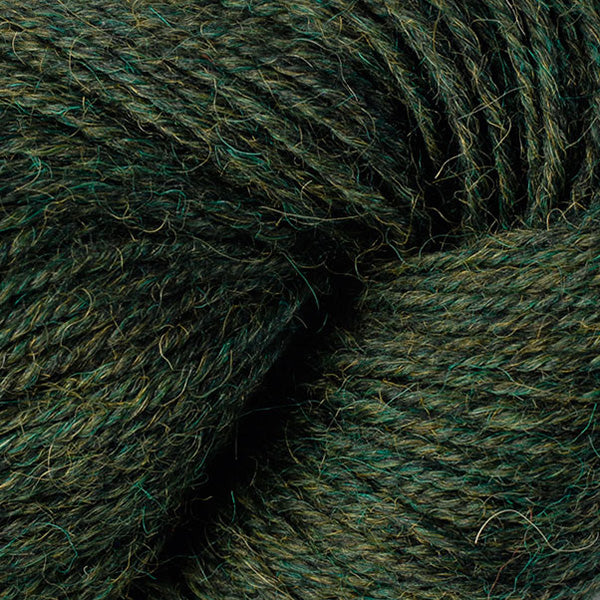 Skein of Berroco Ultra Alpaca Light DK weight yarn in the color Peat Mix (Green) for knitting and crocheting.