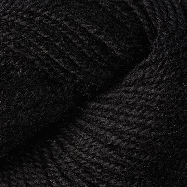 Skein of Berroco Ultra Alpaca Light DK weight yarn in the color Pitch Black (Black) for knitting and crocheting.