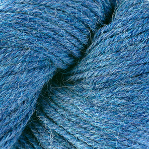 Skein of Berroco Ultra Alpaca Light DK weight yarn in the color Starry Night Mix (Blue) for knitting and crocheting.