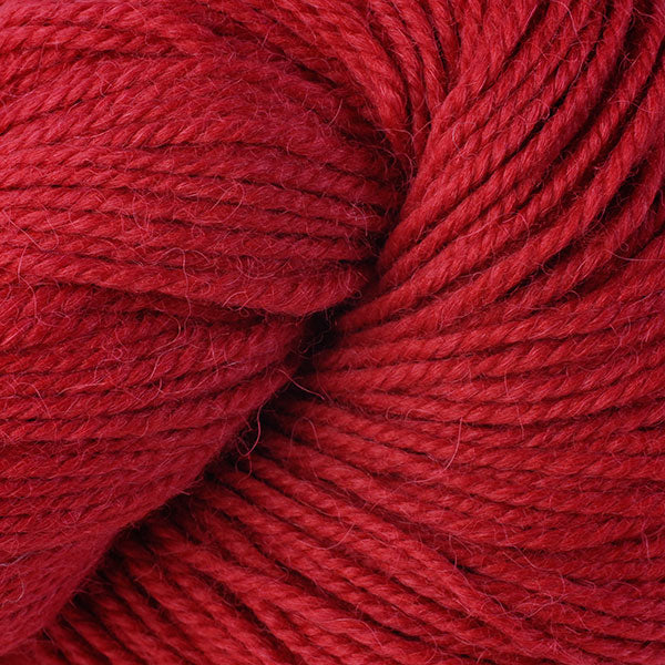 Skein of Berroco Ultra Alpaca Worsted weight yarn in the color Cardinal (Red) for knitting and crocheting.