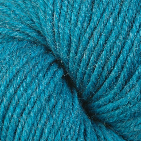 Skein of Berroco Ultra Alpaca Worsted weight yarn in the color Carribean Mix (Blue) for knitting and crocheting.